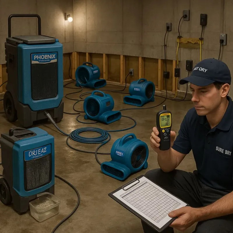 Structural Drying and Dehumidification process in West Belmar, NJ